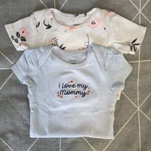 Carter's Floral and Striped Baby Short-Sleeve Bodysuits